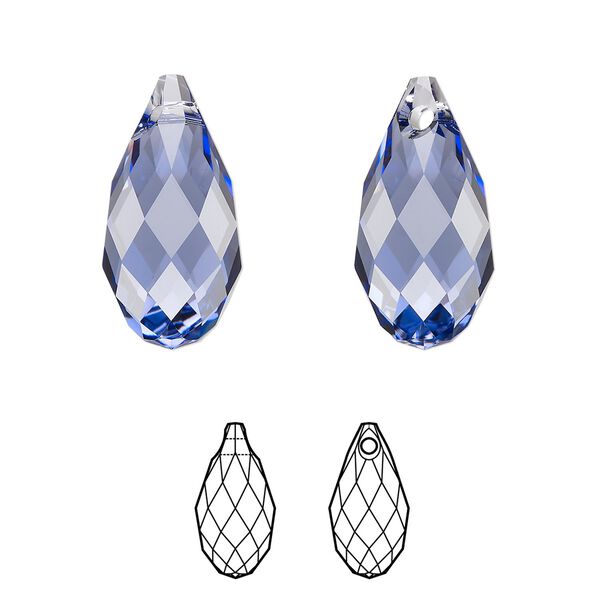 Briolette 6pk tanzanite, Crystal Passions® 17x8.5mm pendant drop 6010 image number 0