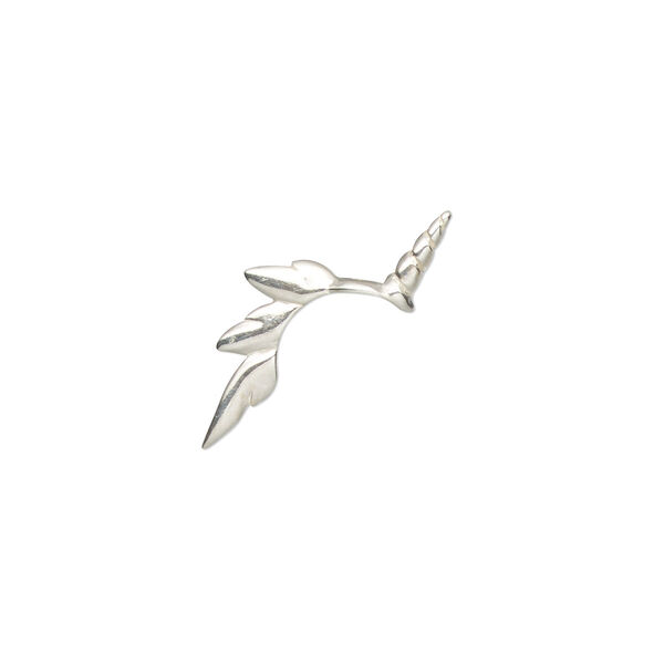 Bead cap, Amoracast®, sterling silver, 19x9.5mm unicorn, fits 6-8mm bead. Sold individually. image number 0
