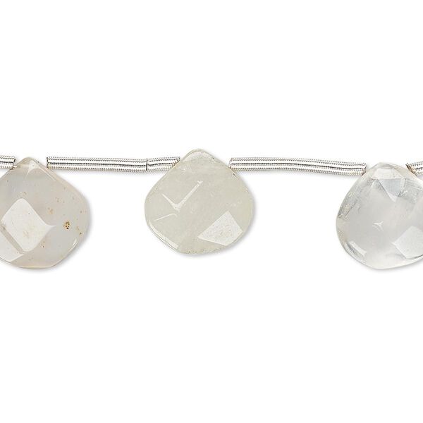 Bead, golden rutilated quartz (natural), 11x11mm-13x13mm hand-cut top-drilled faceted puffed teardrop, C grade, Mohs hardness 7. Sold per pkg of 10 beads. image number 0