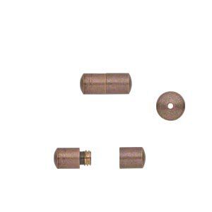 Clasp barrel 1pkg20, 12x5mm round tube, antique copper-finished brass 1-strand