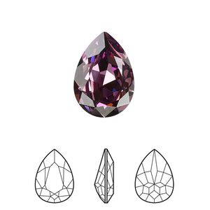 Fancy stone 1pk iris foil back, Crystal Passions® 18x13mm pear 4320