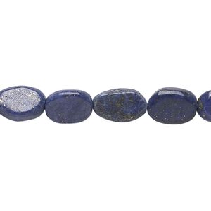 Lapis lazuli 1pkg1, hand-cut flat oval bead 13 inch 9x7mm-12x8mm