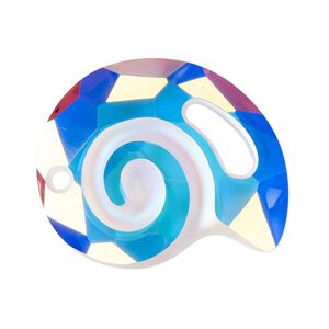 Drop 1pk crystal AB, Crystal Passions® 28x24mm pendant twist shell 6731