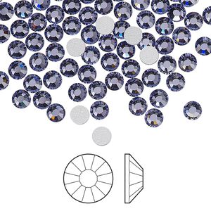 Flat back 144pk tanzanite foil back, Preciosa Viva 12® Czech crystal rhinestone 3.8-4mm chaton rose round SS16