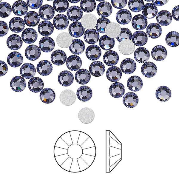 Flat back 144pk tanzanite foil back, Preciosa Viva 12® Czech crystal rhinestone 3.8-4mm chaton rose round SS16 image number 0