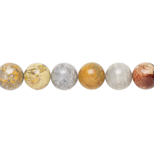 Bead, sky eye jasper (natural), 8mm round, B grade, Mohs hardness 6-1/2 to 7. Sold per 15-1/2" to 16" strand. image number 0