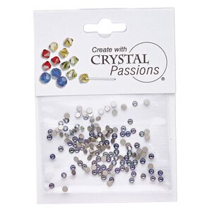Flat back 144pk crystal paradise shine foil back, Crystal Passions® 2.1-2.3mm rose round SS7 2058
