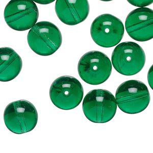 Czech glass 1pkg40, round druk bead teal 10mm