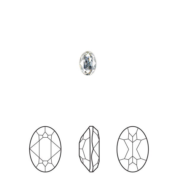 Fancy stone 4pk crystal blue shade foil back, Crystal Passions® 6x4mm oval 4120 image number 0