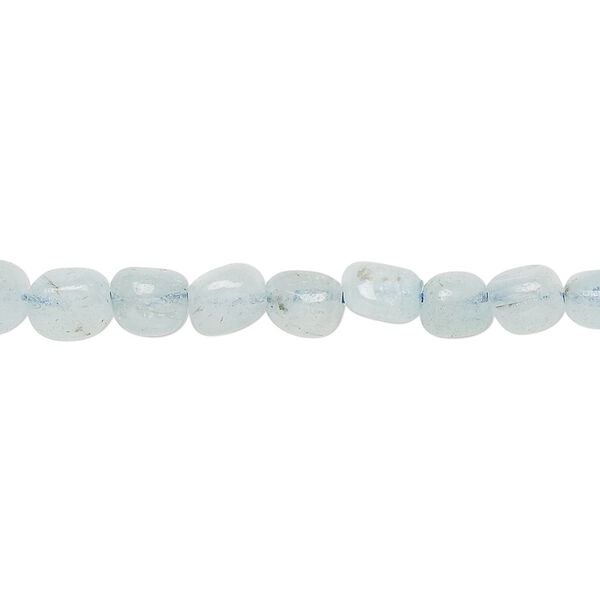 Aquamarine 1pkg1, pebble bead 15 inch small image number 0