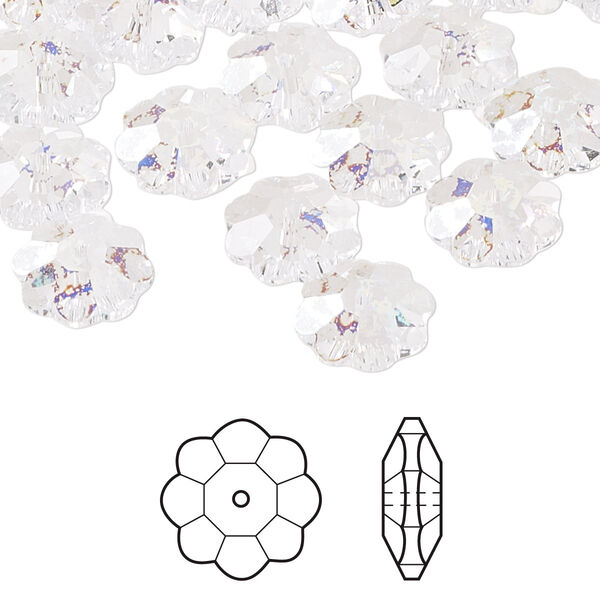 Margarita flower 12pk crystal white patina, Crystal Passions® 10x3.5mm 3700 image number 0