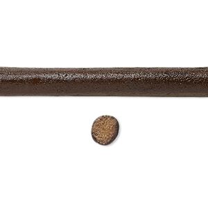 Cord, leather, brown, 6mm round. Sold per pkg of 1 yard.