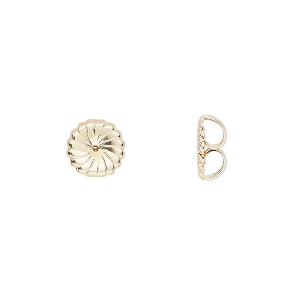 Earnut, 14Kt gold, 9mm daisy style. Sold per pair. image number 0