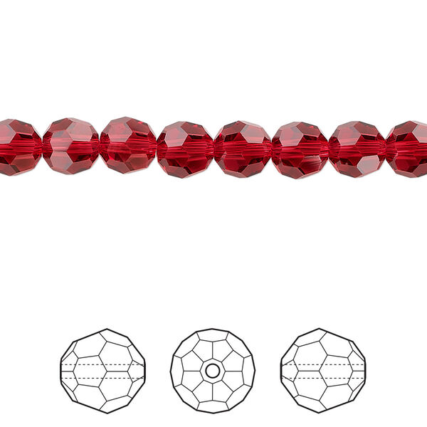 Bead 360pk scarlet, Swarovski® 6mm round 5000 image number 0