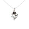 Black onyx / sterling silver 1pkg1, antiqued heart drop 14x11mm image number 0