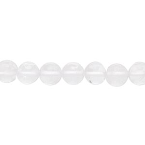 Quartz crystal 1pkg1, hand-cut round bead natural 15.5-16 inch 7mm