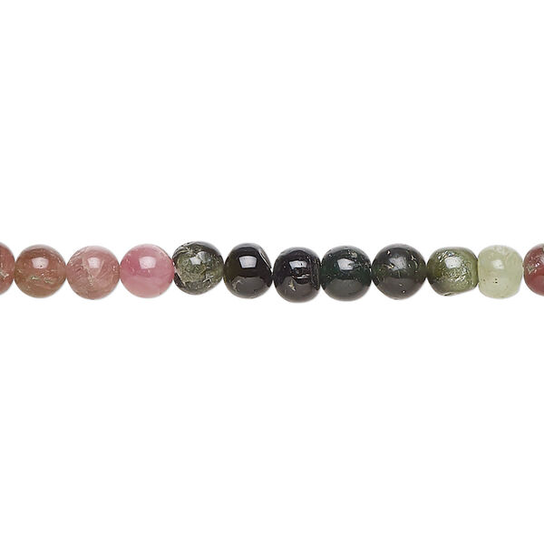Multi-tourmaline 1pkg1, hand-cut round bead natural 15 inch 4-5mm image number 0