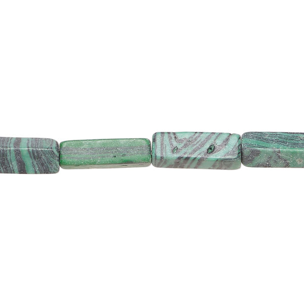 "Malachite" 1pkg1, square tube bead 15 inch 13x4mm image number 0