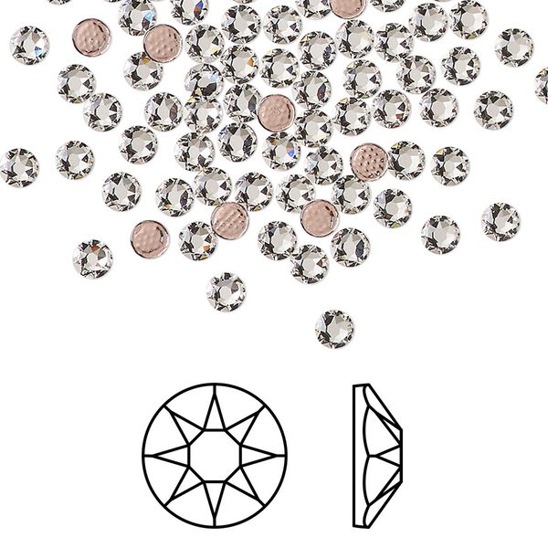 Flat back 1440pk crystal foil back, Swarovski® hotfix 3-3.2mm rose round SS12 2078HF image number 0