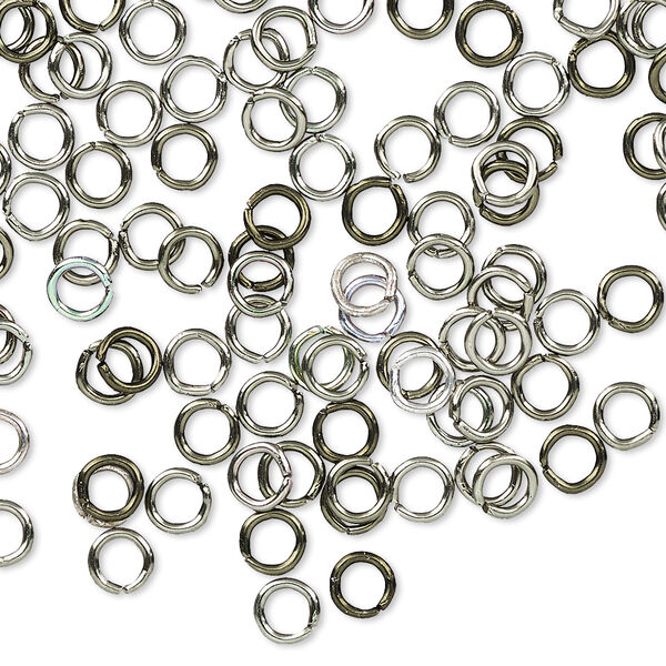 Jump ring, anodized aluminum, gunmetal, 4.5mm round, 2.9mm inside diameter, 20 gauge. Sold per pkg of 100. image number 0