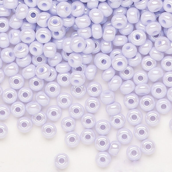 Seed bead, Preciosa Ornela Czech glass, pkg/500g, #6 rocaille, opaque luster lilac, (28420). image number 0