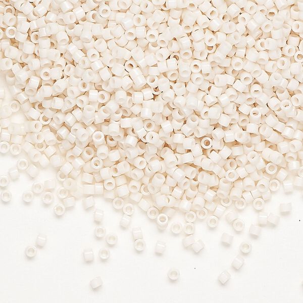 Seed bead, Delica®, glass, pkg/250g, #11 round, opaque glass enamel bisque white (DB-1490-1). image number 0