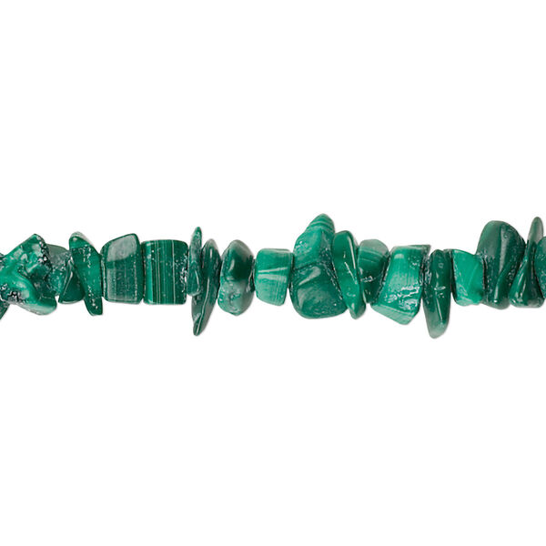 Bead 1pk malachite, natural, small chip 32 inch image number 0