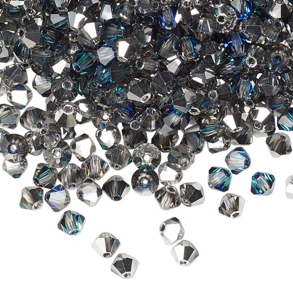 Bead 720pk crystal Bermuda blue, Preciosa Czech crystal 4mm bicone image number 0