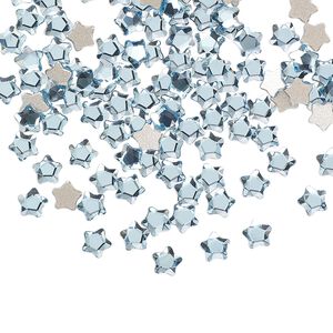 Flat back 720pk aquamarine foil back, Swarovski® 4mm star flower 2754