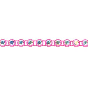 Banding 1pk fluorescent pink and crystal AB, Preciosa optima Czech crystal 4mm round 1 meter