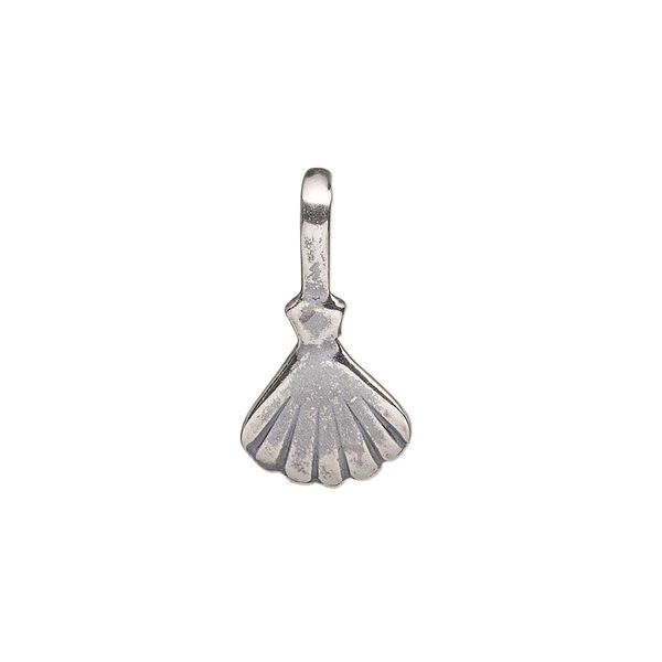 Bail, glue-on, antique silver-plated brass, 22x11.5mm with 13x11.5mm clam shell flat base. Sold individually. image number 0