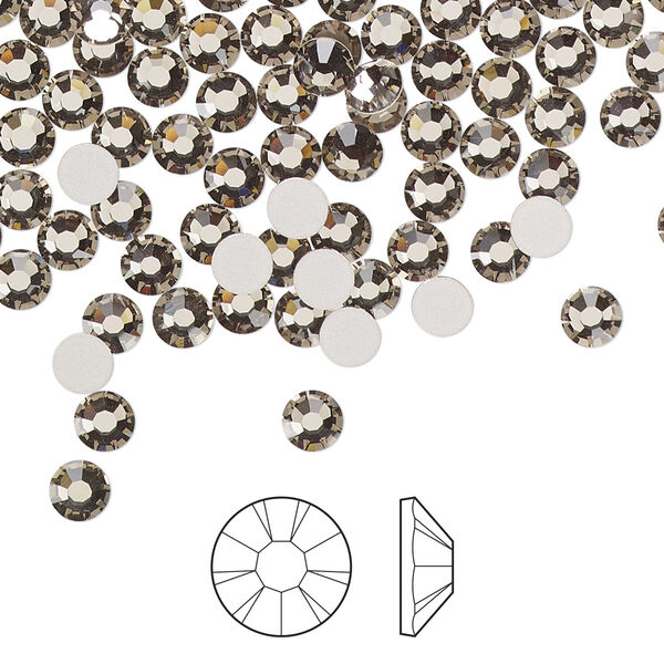Flat back 144pk black diamond foil back, Preciosa MAXIMA Czech crystal rhinestone 3.8-4mm chaton rose round SS16 image number 0
