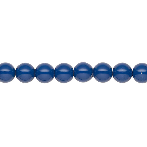 Pearl 200pk navy blue, Preciosa Czech crystal 6mm round image number 0