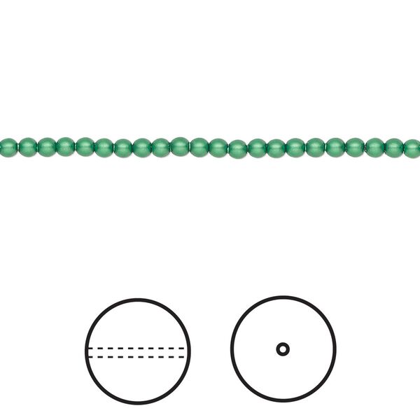 Pearl 1000pk eden green, Swarovski® 2mm round 5810 image number 0