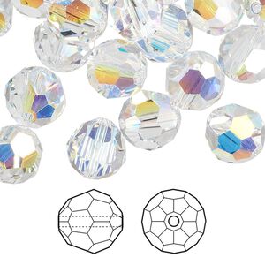 Bead 144pk crystal AB, Crystal Passions® 10mm round 5000