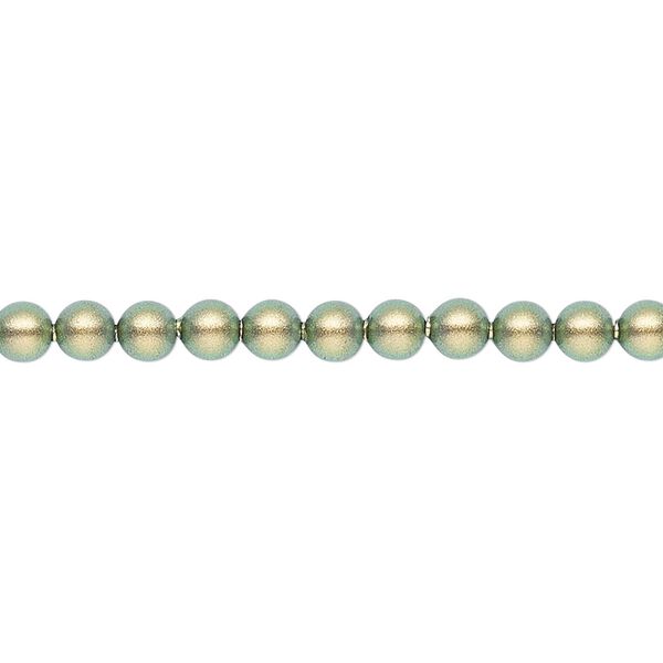 Pearl 500pk iridescent green, Crystal Passions® 4mm round 5810 image number 0