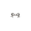 Bead, pewter (tin-based alloy), pkg/1, antique silver plate, 13x7mm double-sided bow, fits 6mm cube. image number 0