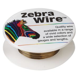 Wire, Zebra Wire™, color-coated copper, antique bronze, round, 26 gauge. Sold per 30-yard spool.