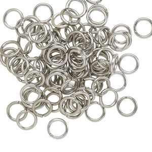 Jump ring, anodized aluminum, metallic grey, 6mm round, 4.2mm inside diameter, 18 gauge. Sold per pkg of 100.