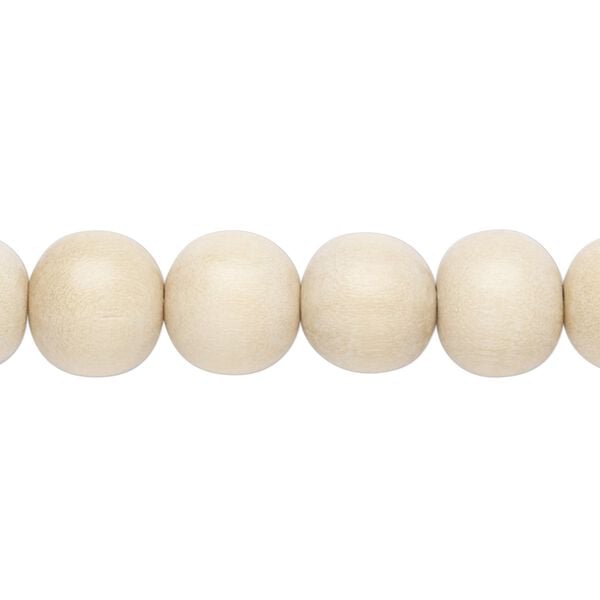 Bead 1pkg1, Taiwanese cheesewood (natural), 9-10 round, 15-1/2 to 16 inches. image number 0