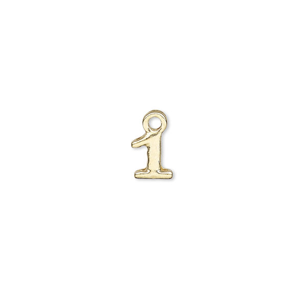 Charm, gold-finished "pewter" (zinc-based alloy), 7.5x7mm number 1. Sold per pkg of 2. image number 0