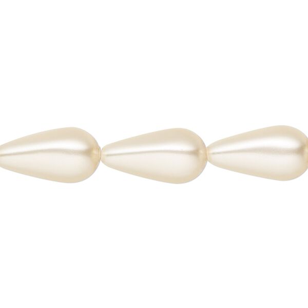Pearl 10pk cream, Preciosa Czech crystal 15x8mm pear image number 0
