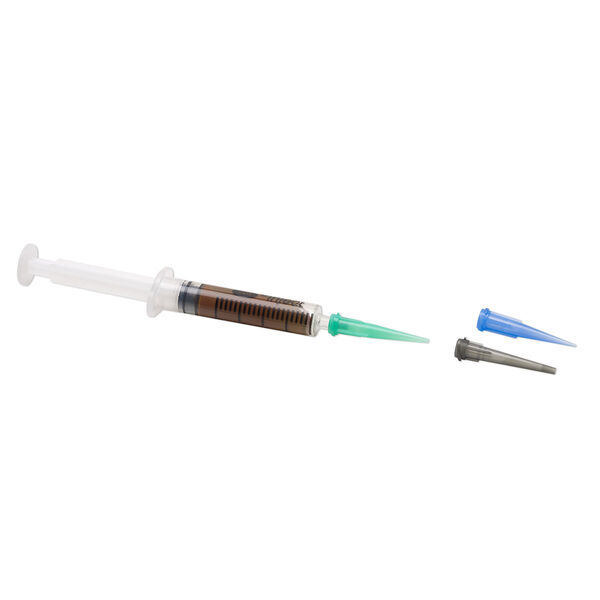 Prometheus® copper clay, pkg/10g, rapid and low fire formula, filled syringe with 3 tips. image number 0