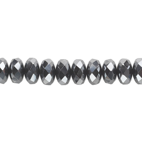 Bead, Hemalyke™ (man-made), 8x3mm faceted rondelle. Sold per 15-1/2" to 16" strand. image number 0