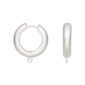 Earring hoop 1pkg2 sterling silver, 20mm hinged / closed loop, 1 pair