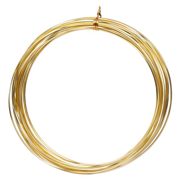 Wire, anodized aluminum, gold, 1mm square, 18 gauge. Sold per pkg of 45 feet. image number 0