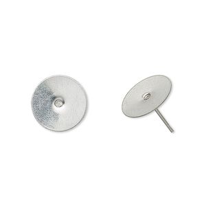 Earstud 1pkg100, 12mm flat pad, stainless steel 50 pair