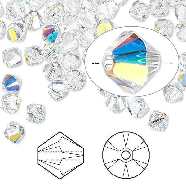 Bead 144pk crystal AB, Crystal Passions® 5mm bicone 5328 image number 0