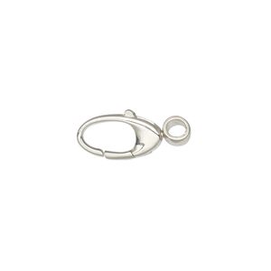 Clasp lobster claw 1pkg1 sterling silver, 12x6mm swivel oval, 1-strand