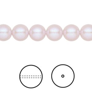 Pearl 250pk iridescent dreamy rose, Swarovski® 8mm round 5810